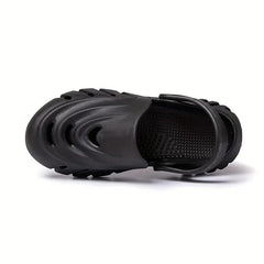 The Sunshine - Men Black Clogs/Sandals with Adjustable Back Strap | Comfortable & Lightweight| Stylish & Anti-Skid| Waterproof