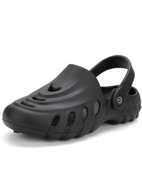The Sunshine - Men Black Clogs/Sandals with Adjustable Back Strap | Comfortable & Lightweight| Stylish & Anti-Skid| Waterproof