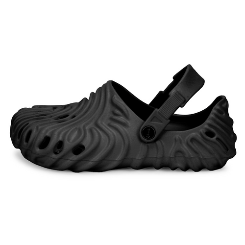 The Waves - Men Black Clogs/Sandals with Adjustable Back Strap | Comfortable & Lightweight| Stylish & Anti-Skid| Waterproof