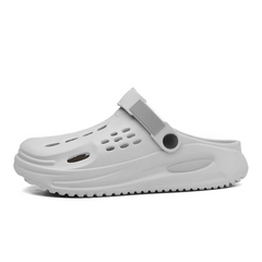 The Drift - Men Grey Clogs/Sandals with Adjustable Back Strap | Comfortable & Lightweight| Stylish & Anti-Skid| Waterproof